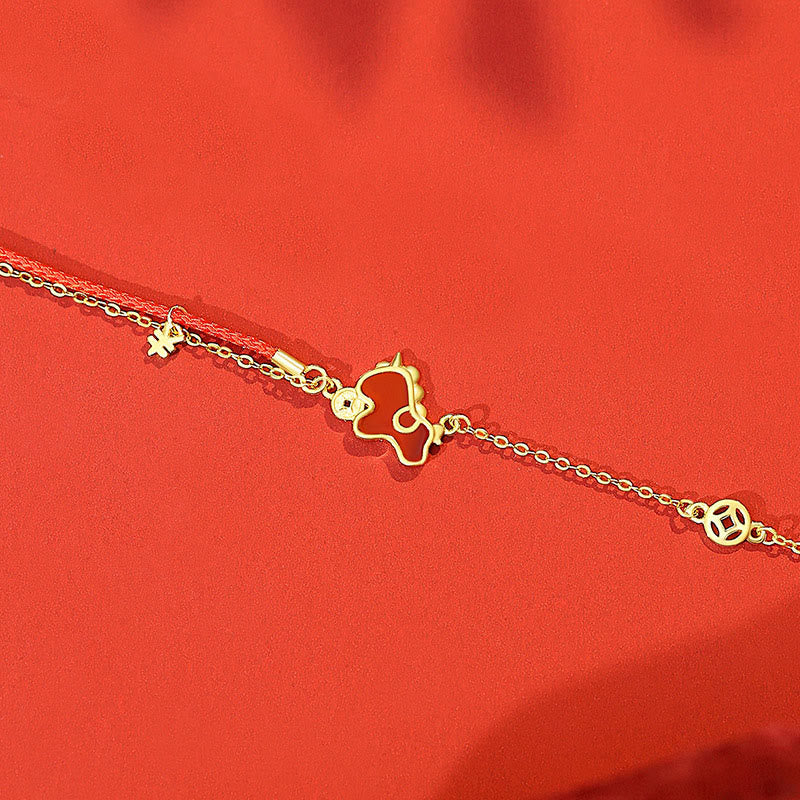 Orecchini asimmetrici con protezione dell'anno del cavallo, in argento sterling 925 con moneta in agata rossa e Buddha Stones - Image 14