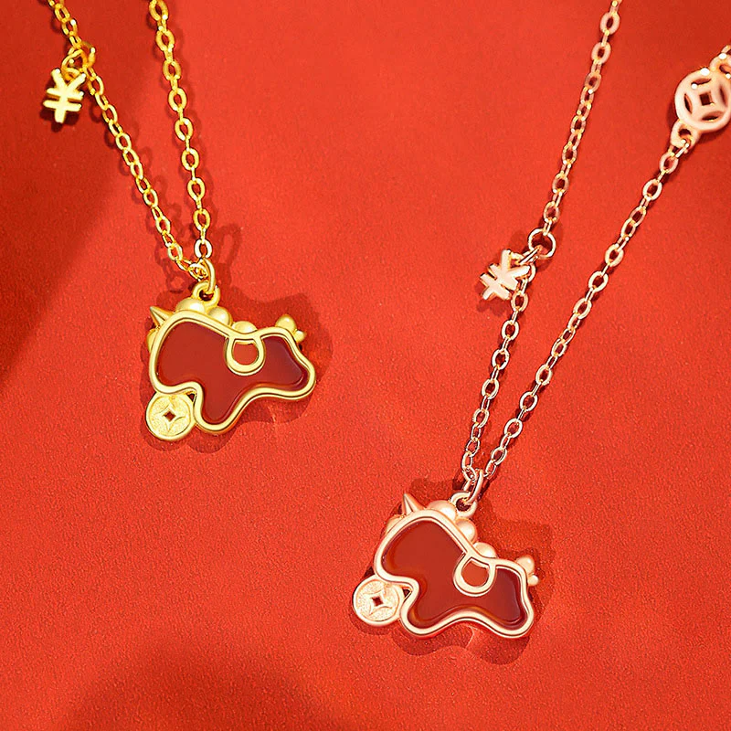 Orecchini asimmetrici con protezione dell'anno del cavallo, in argento sterling 925 con moneta in agata rossa e Buddha Stones - Image 21