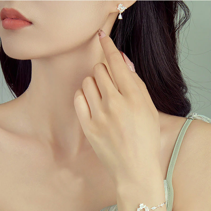 Orecchini Buddha Stones Hetian Jade 925 Sterling Silver Cubic Zirconia Pearl Abundance - Image 5