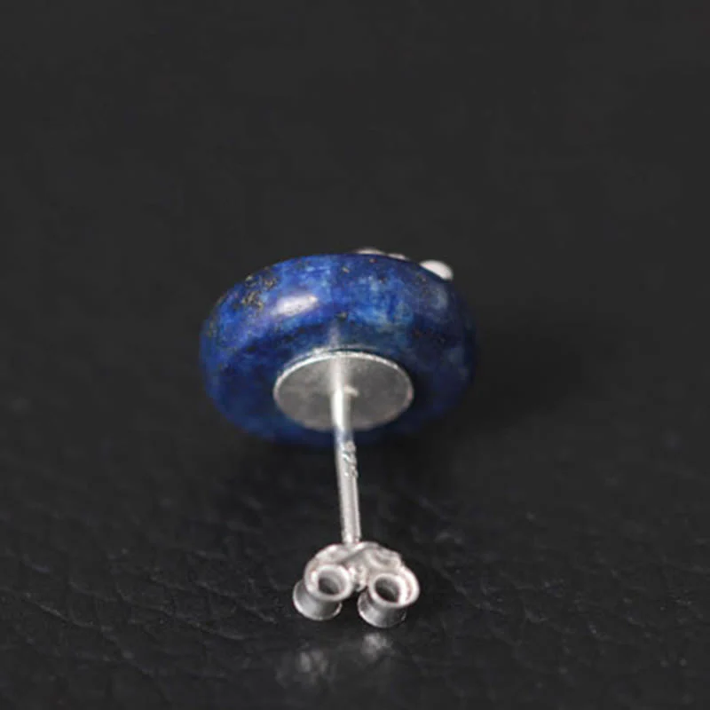Orecchini con motivo a loto in argento sterling 925, motivo Buddha Stones , lazurite e lapislazzuli, illuminazione - Image 11