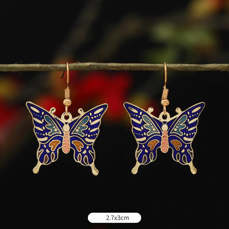 Orecchini pendenti in lega di rame con fiore di farfalla di loto e pietre Buddha Stones , illuminazione - Image 15