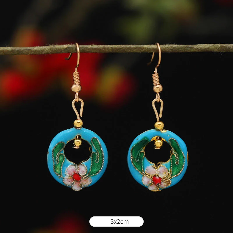 Orecchini pendenti in lega di rame con fiore di farfalla di loto e pietre Buddha Stones , illuminazione - Image 20