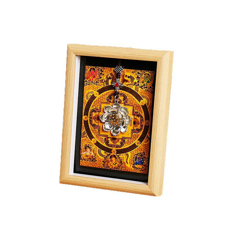 Ornamento per la casa, cornice per foto Thangka in lingotto dorato Buddha Stones Lotus - Image 6