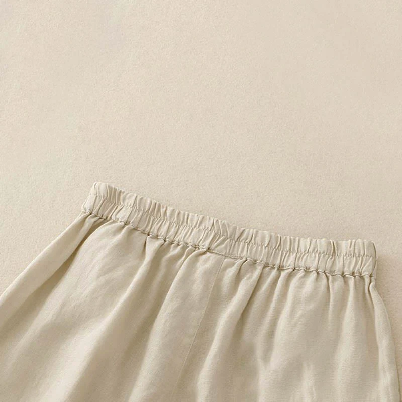 Pantaloncini da donna in cotone tinta unita casual Buddha Stones con tasche - Image 10