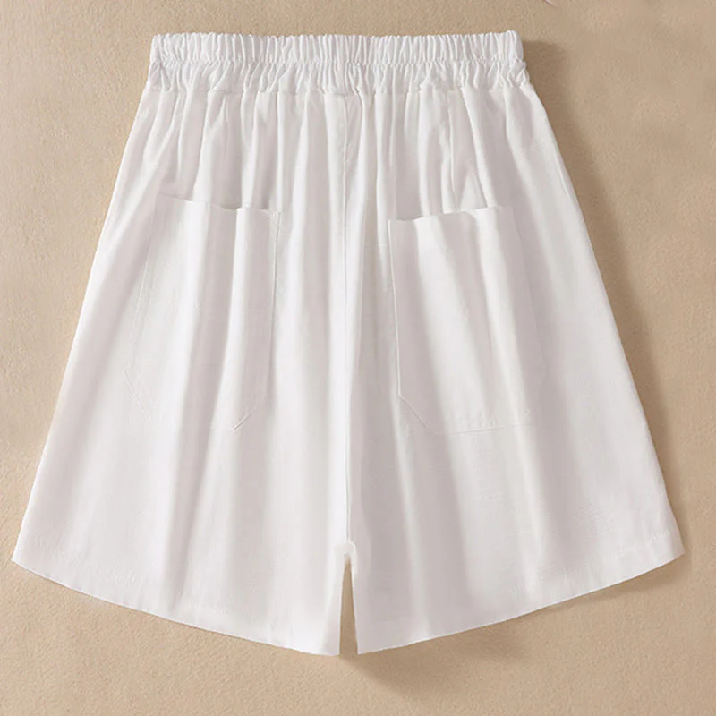 Pantaloncini da donna in poliestere con tasche, casual, estivi, elasticizzati e semplici, con Buddha Stones - Image 10