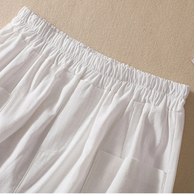 Pantaloncini da donna in poliestere con tasche, casual, estivi, elasticizzati e semplici, con Buddha Stones - Image 12