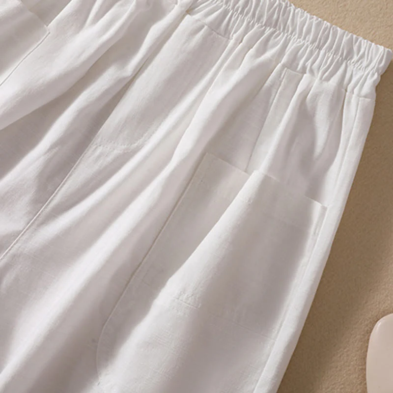 Pantaloncini da donna in poliestere con tasche, casual, estivi, elasticizzati e semplici, con Buddha Stones - Image 14