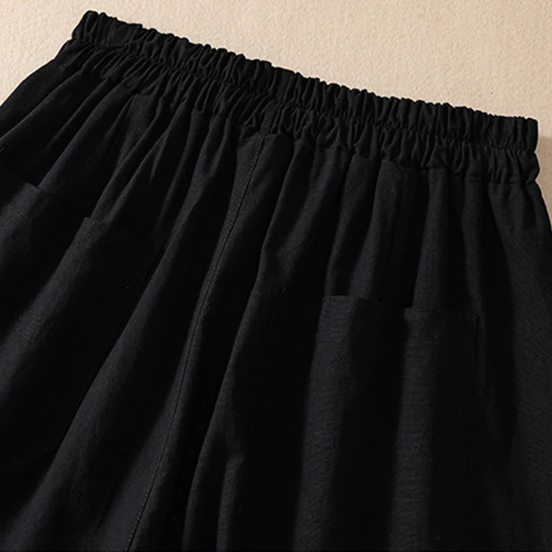 Pantaloncini da donna in poliestere con tasche, casual, estivi, elasticizzati e semplici, con Buddha Stones - Image 16