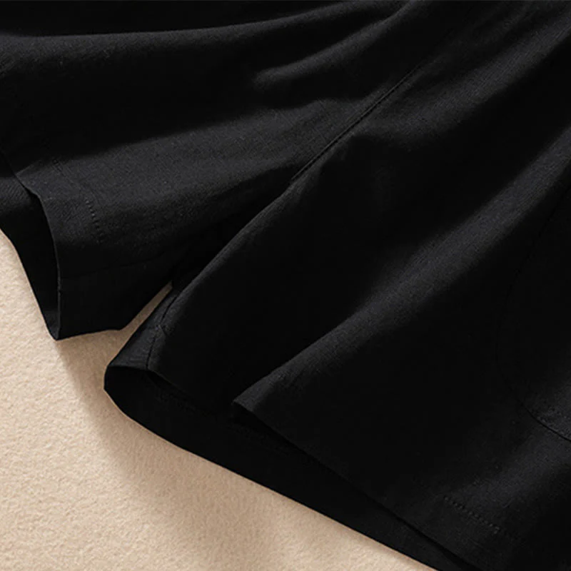 Pantaloncini da donna in poliestere con tasche, casual, estivi, elasticizzati e semplici, con Buddha Stones - Image 17