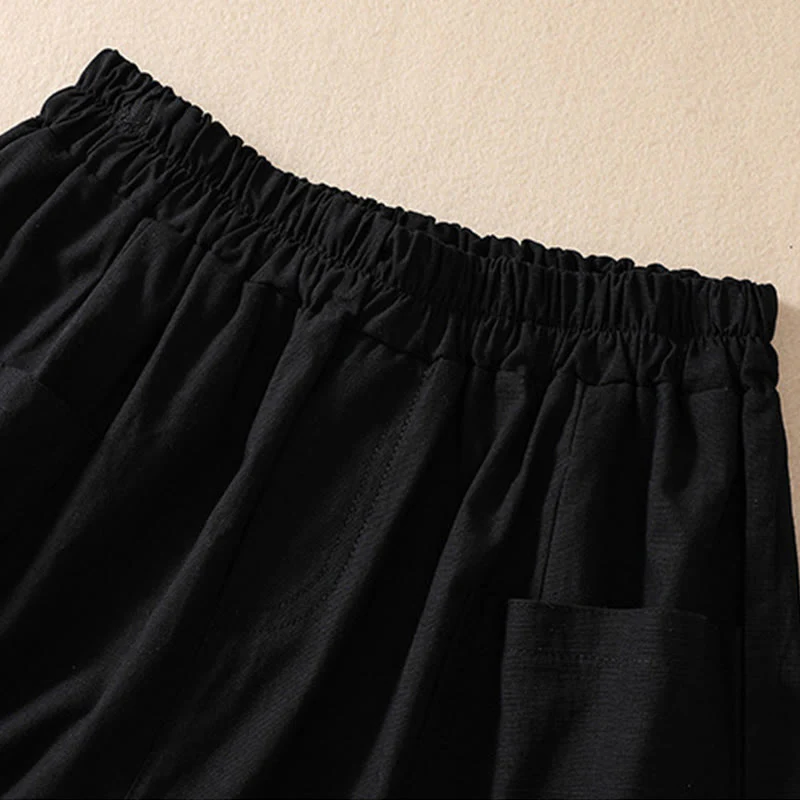 Pantaloncini da donna in poliestere con tasche, casual, estivi, elasticizzati e semplici, con Buddha Stones - Image 19