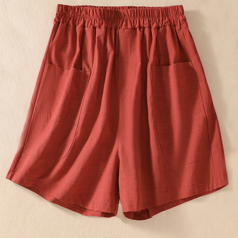 Pantaloncini da donna in poliestere con tasche, casual, estivi, elasticizzati e semplici, con Buddha Stones - Image 21