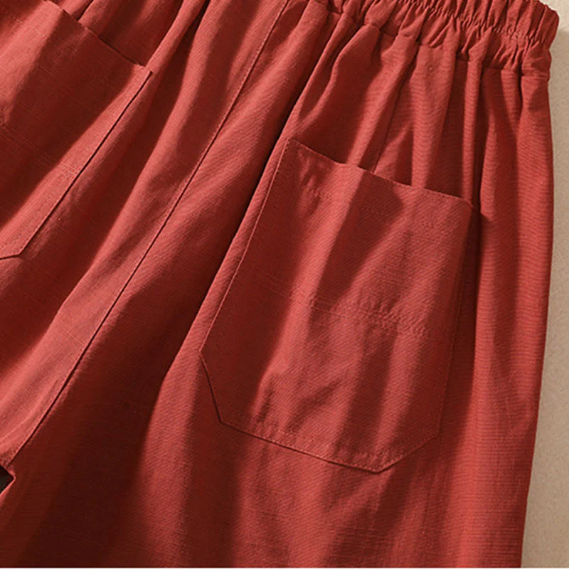 Pantaloncini da donna in poliestere con tasche, casual, estivi, elasticizzati e semplici, con Buddha Stones - Image 25
