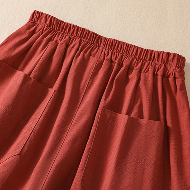 Pantaloncini da donna in poliestere con tasche, casual, estivi, elasticizzati e semplici, con Buddha Stones - Image 26