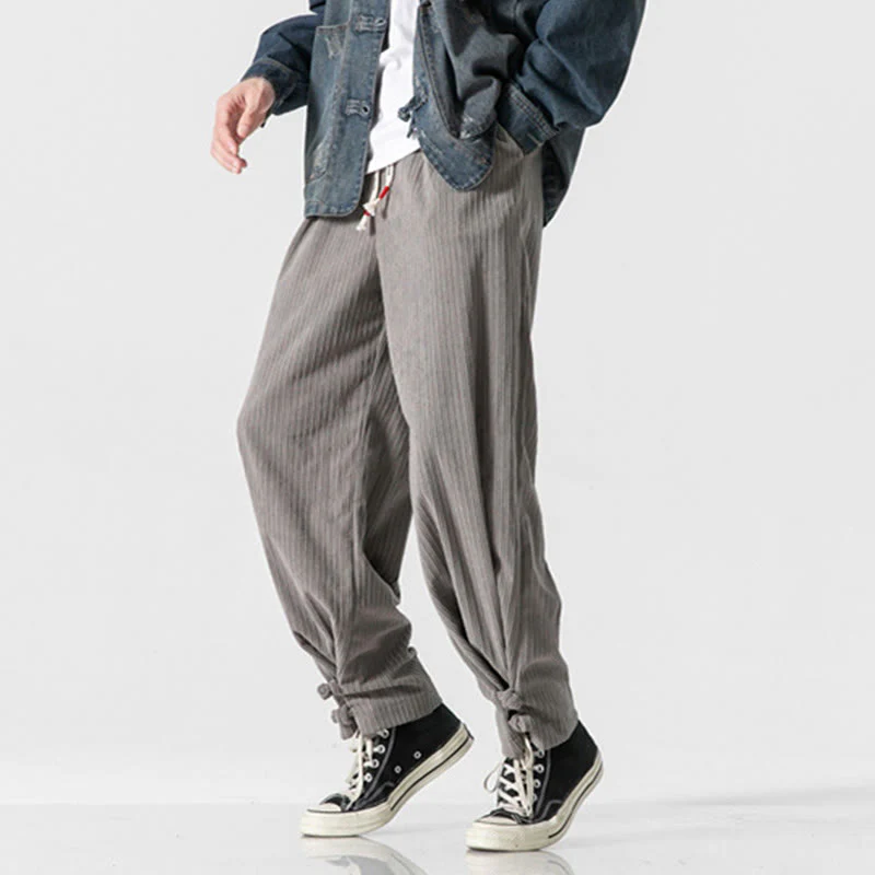 Pantaloni a gamba dritta in cotone con tasche e bottoni, modello Buddha Stones , da uomo, autunno inverno - Image 10