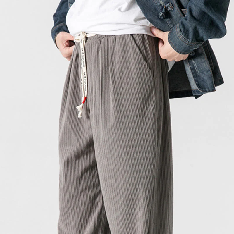Pantaloni a gamba dritta in cotone con tasche e bottoni, modello Buddha Stones , da uomo, autunno inverno - Image 12