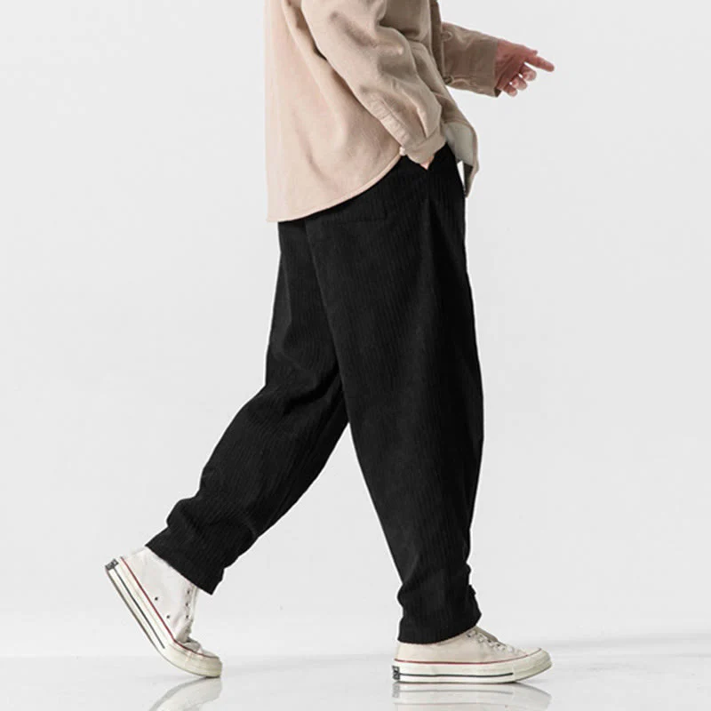 Pantaloni a gamba dritta in cotone con tasche e bottoni, modello Buddha Stones , da uomo, autunno inverno - Image 26