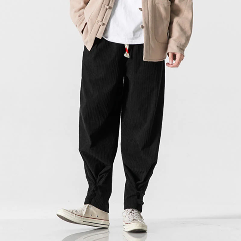 Pantaloni a gamba dritta in cotone con tasche e bottoni, modello Buddha Stones , da uomo, autunno inverno - Image 30