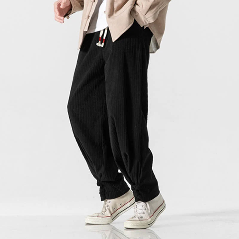 Pantaloni a gamba dritta in cotone con tasche e bottoni, modello Buddha Stones , da uomo, autunno inverno - Image 31