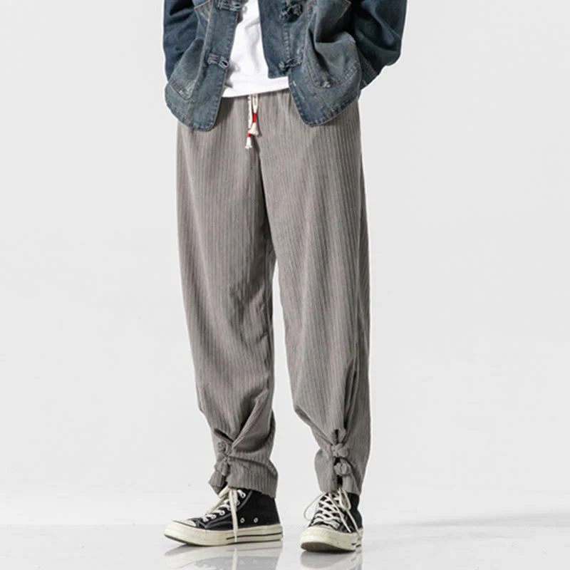 Pantaloni a gamba dritta in cotone con tasche e bottoni, modello Buddha Stones , da uomo, autunno inverno - Image 6