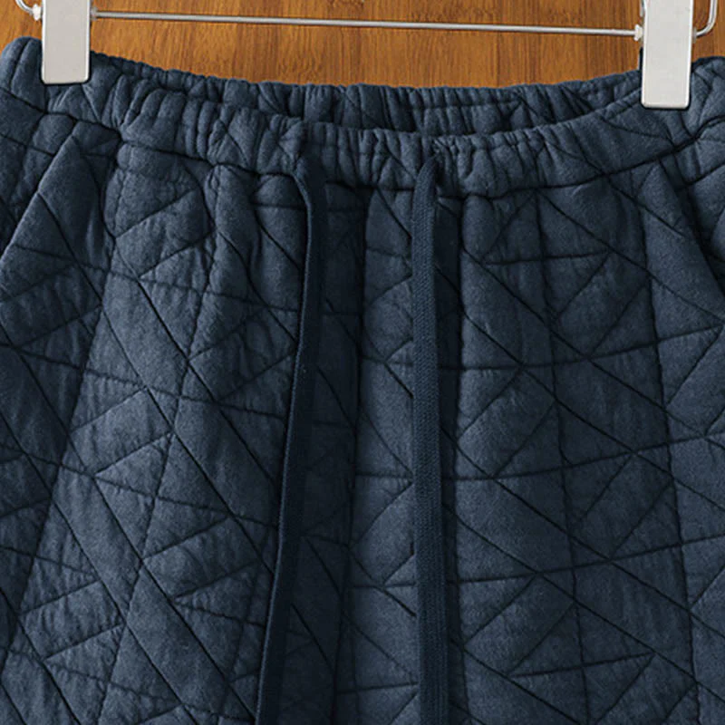 Pantaloni a gamba larga termici con coulisse e tasche, tinta unita, da donna , Buddha Stones - Image 16