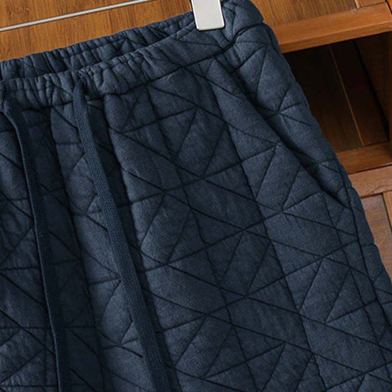 Pantaloni a gamba larga termici con coulisse e tasche, tinta unita, da donna , Buddha Stones - Image 17