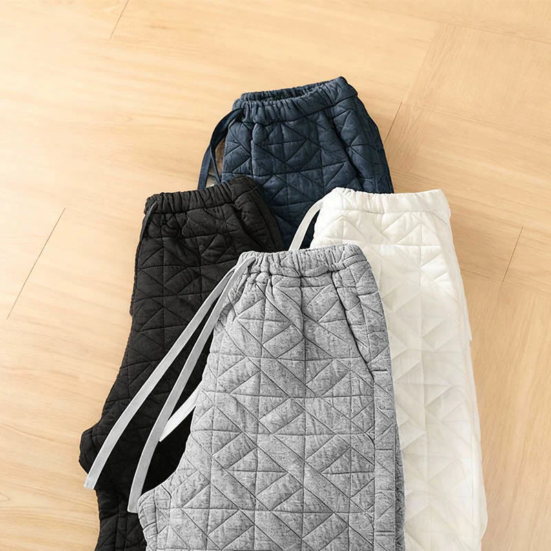 Pantaloni a gamba larga termici con coulisse e tasche, tinta unita, da donna , Buddha Stones - Image 18
