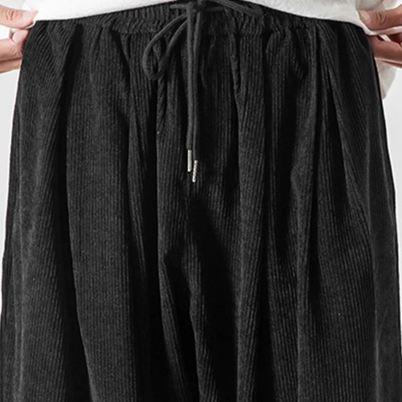 Pantaloni alla caviglia in velluto a coste con coulisse e tasche, casual e colorati, da uomo, modello Buddha Stones - Image 16