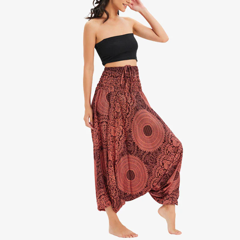 Pantaloni Buddha Stones casual larghi geometrici rotondi da indossare in due stili, pantaloni da yoga da donna - Image 12