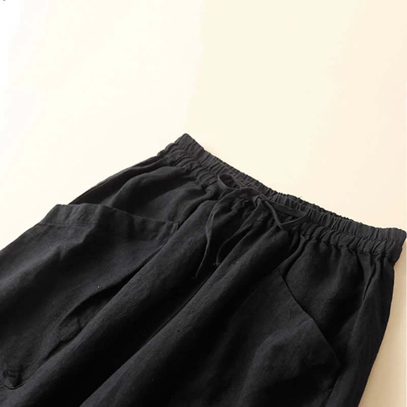 Pantaloni Capri Harem in cotone con tasche da donna Buddha Stones Commute - Image 10