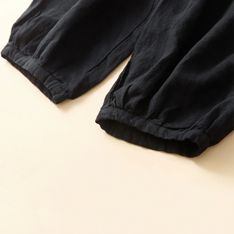 Pantaloni Capri Harem in cotone con tasche da donna Buddha Stones Commute - Image 11