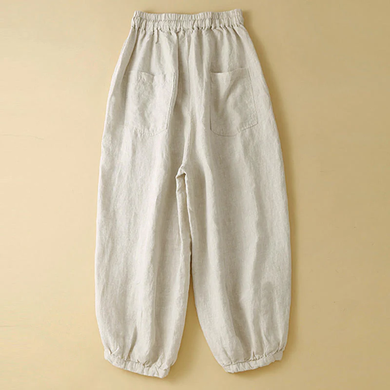 Pantaloni Capri Harem in cotone con tasche da donna Buddha Stones Commute - Image 13