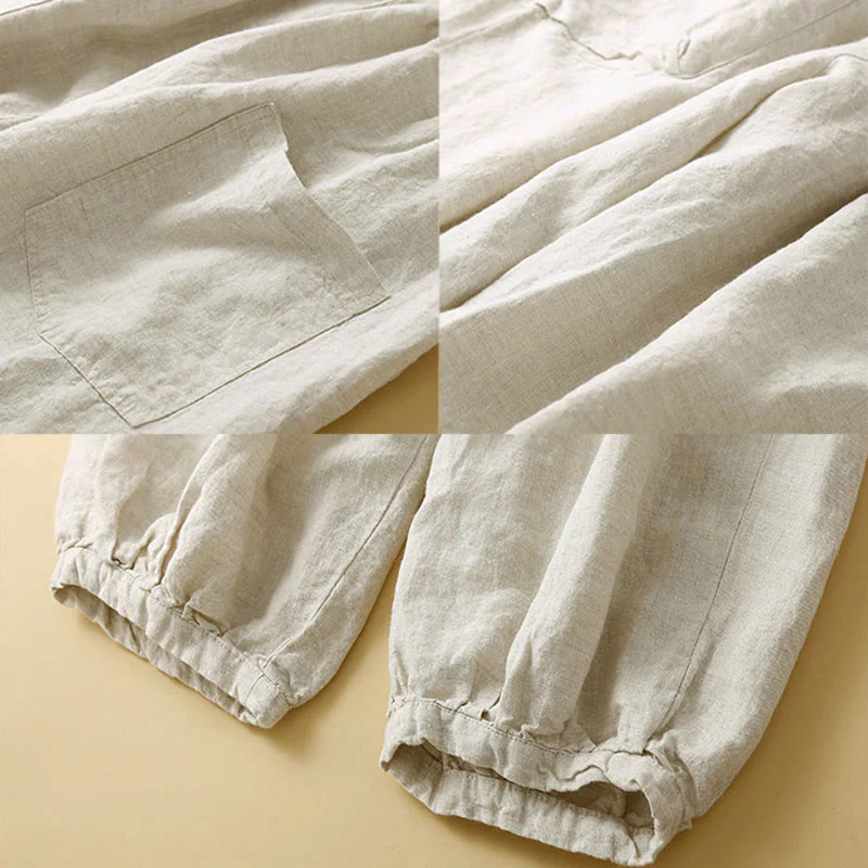 Pantaloni Capri Harem in cotone con tasche da donna Buddha Stones Commute - Image 16