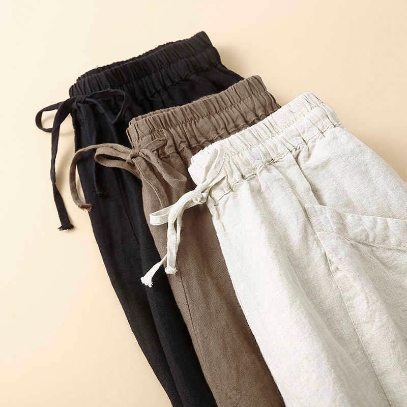 Pantaloni Capri Harem in cotone con tasche da donna Buddha Stones Commute - Image 18