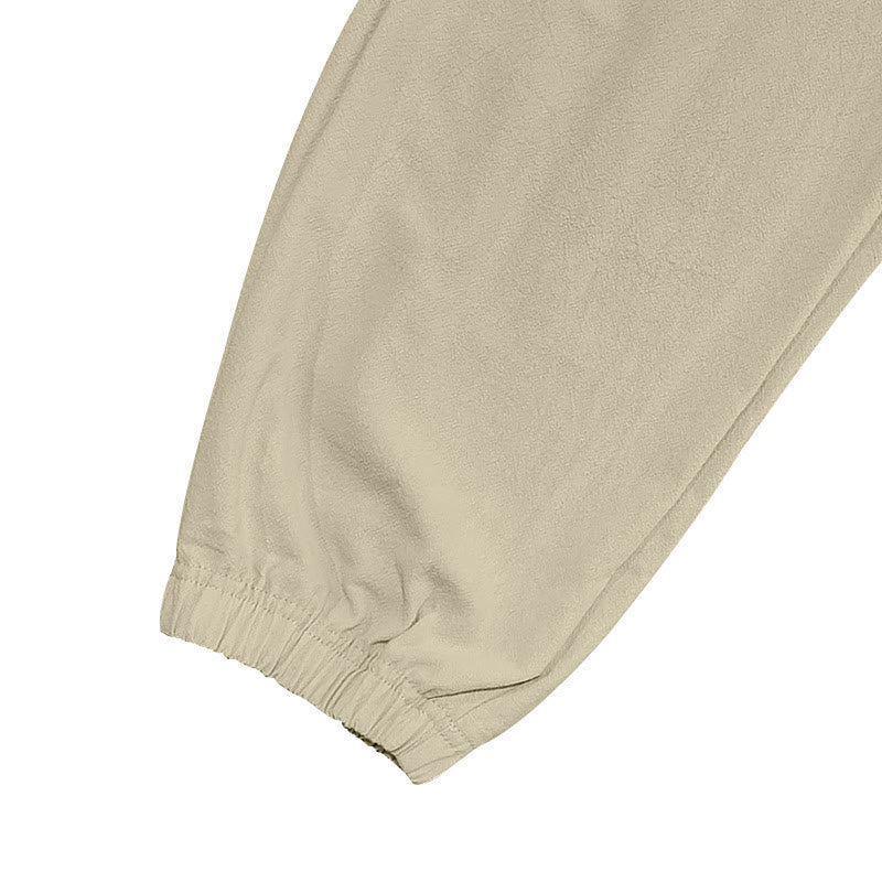 Pantaloni cargo da uomo in lino tinta unita con coulisse e tasche Buddha Stones - Image 26