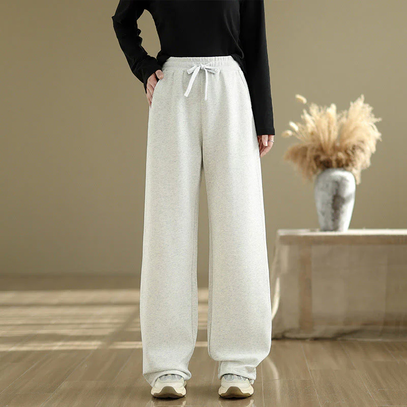 Pantaloni casual da donna in cotone a gamba dritta con tasche Buddha Stones - Image 14