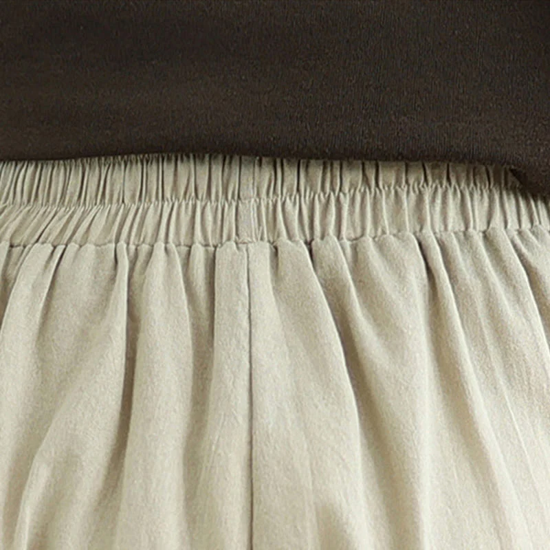Pantaloni casual da donna in cotone con tasche Buddha Stones, a gamba dritta - Image 8