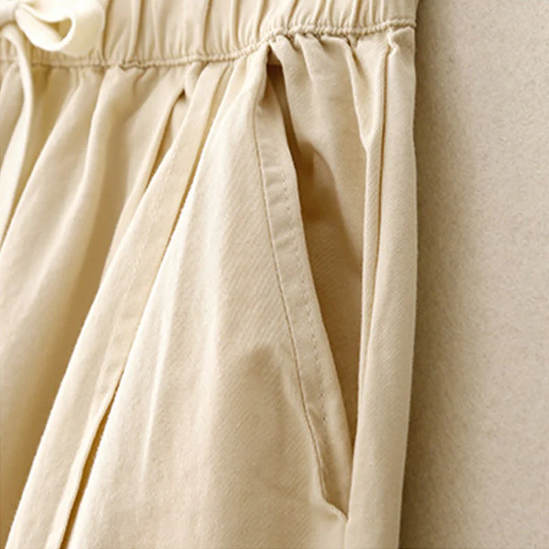 Pantaloni casual da donna in cotone e poliestere con tasche Buddha Stones - Image 13
