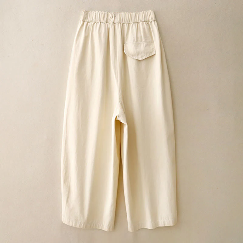 Pantaloni casual da donna in cotone e poliestere con tasche Buddha Stones - Image 7
