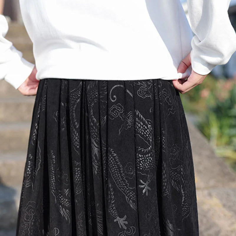 Pantaloni casual da uomo in cotone tinta unita con tasche e motivo a drago Buddha Stones - Image 20