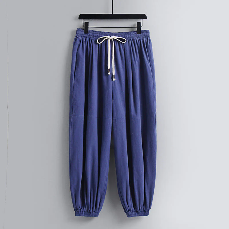 Pantaloni corti con colletto incrociato Buddha Stones , abito in cotone, top e pantaloni Hanfu, set da uomo - Image 22