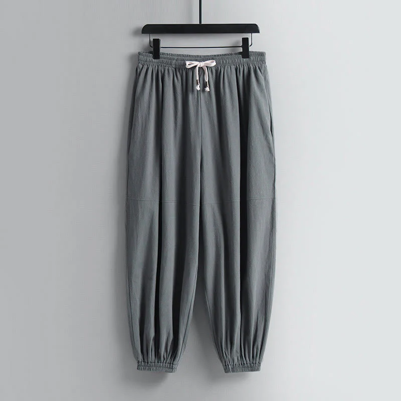 Pantaloni corti con colletto incrociato Buddha Stones , abito in cotone, top e pantaloni Hanfu, set da uomo - Image 25