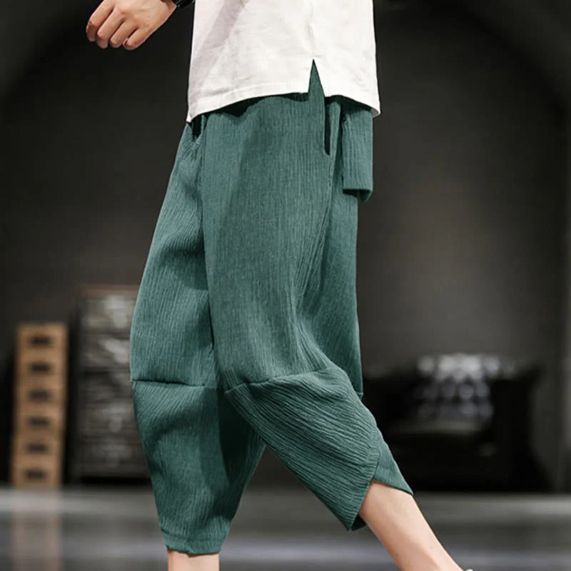 Pantaloni corti da uomo Buddha Stones Summer Solid con tasche - Image 10