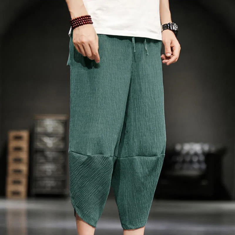 Pantaloni corti da uomo Buddha Stones Summer Solid con tasche - Image 11
