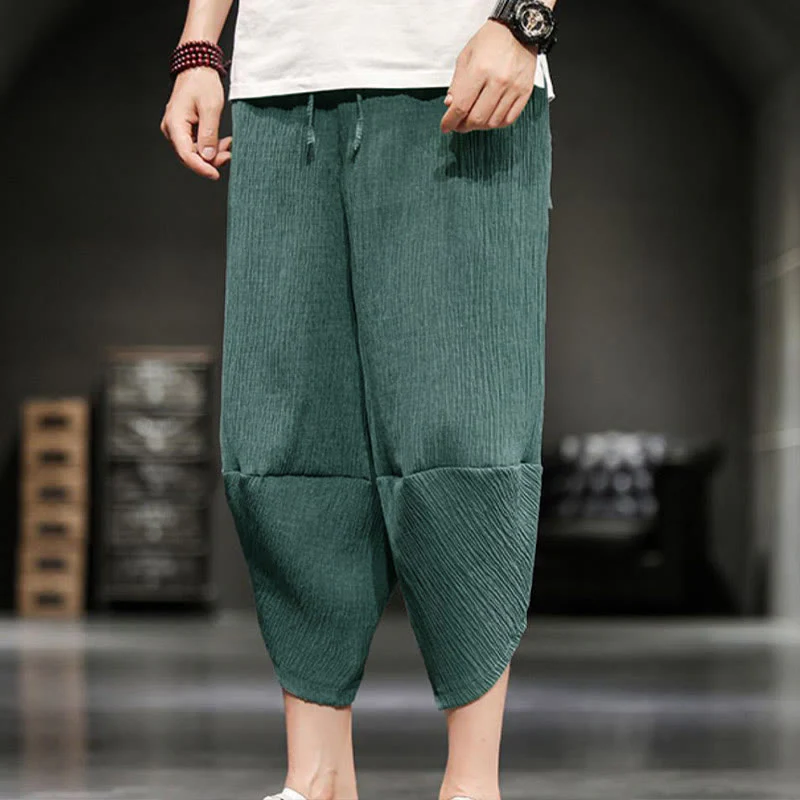 Pantaloni corti da uomo Buddha Stones Summer Solid con tasche - Image 12