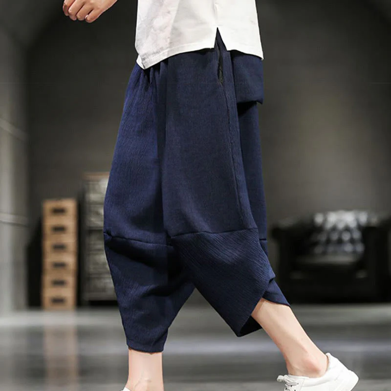 Pantaloni corti da uomo Buddha Stones Summer Solid con tasche - Image 16