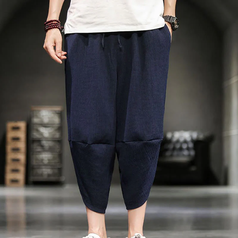 Pantaloni corti da uomo Buddha Stones Summer Solid con tasche - Image 17