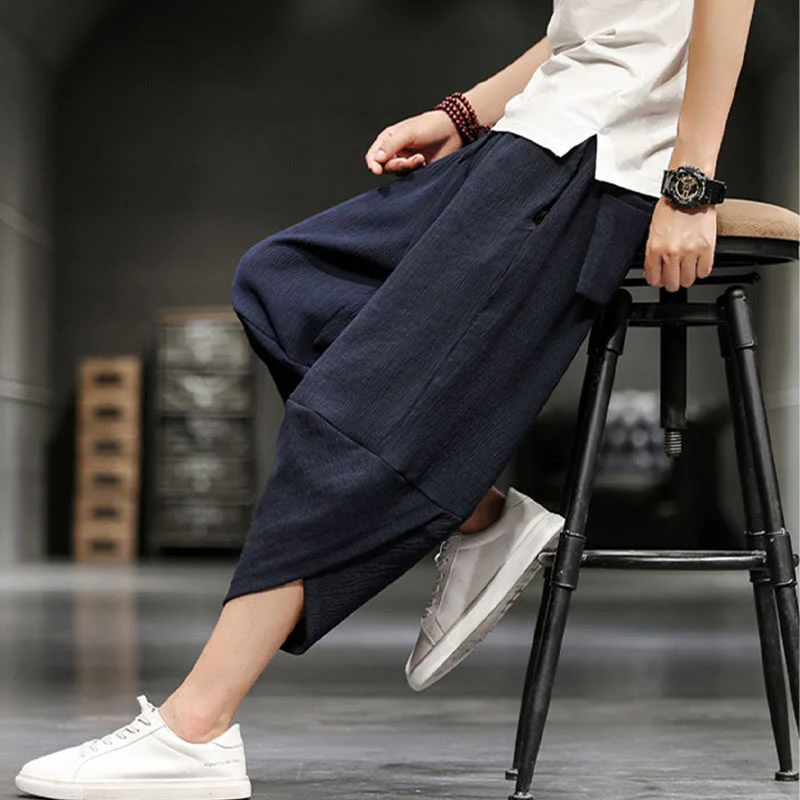Pantaloni corti da uomo Buddha Stones Summer Solid con tasche - Image 20