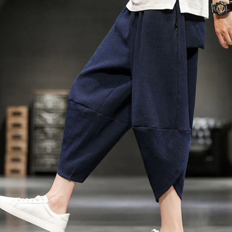 Pantaloni corti da uomo Buddha Stones Summer Solid con tasche - Image 22