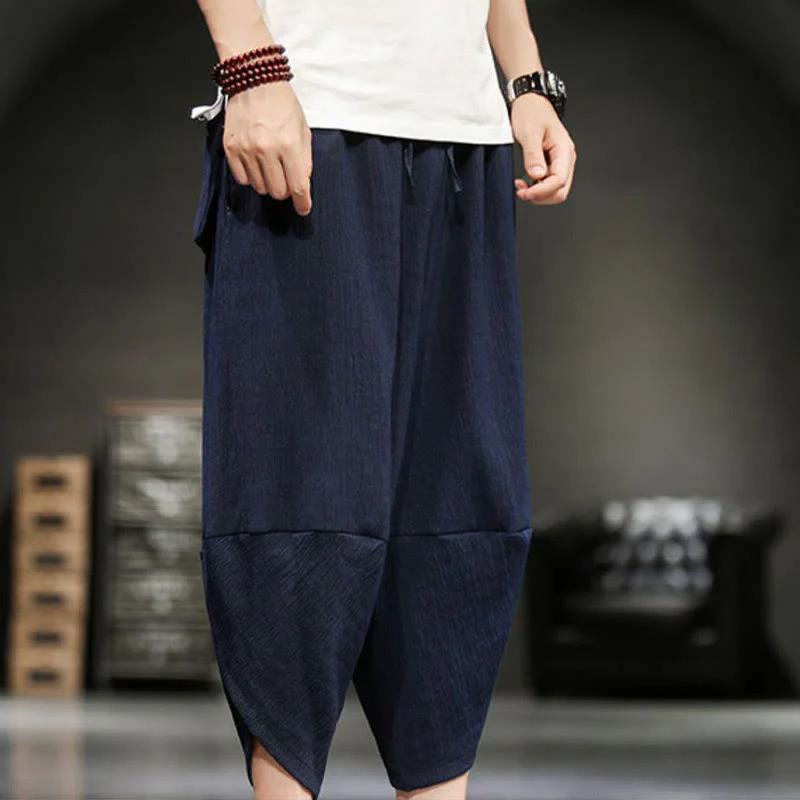Pantaloni corti da uomo Buddha Stones Summer Solid con tasche - Image 23