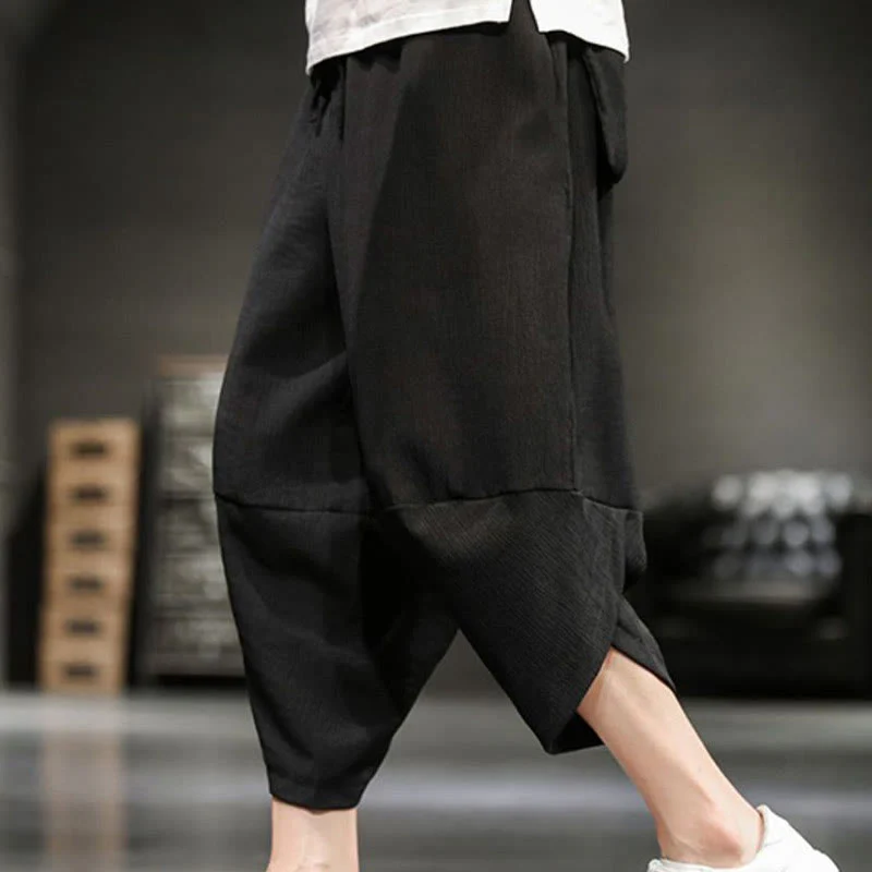 Pantaloni corti da uomo Buddha Stones Summer Solid con tasche - Image 24